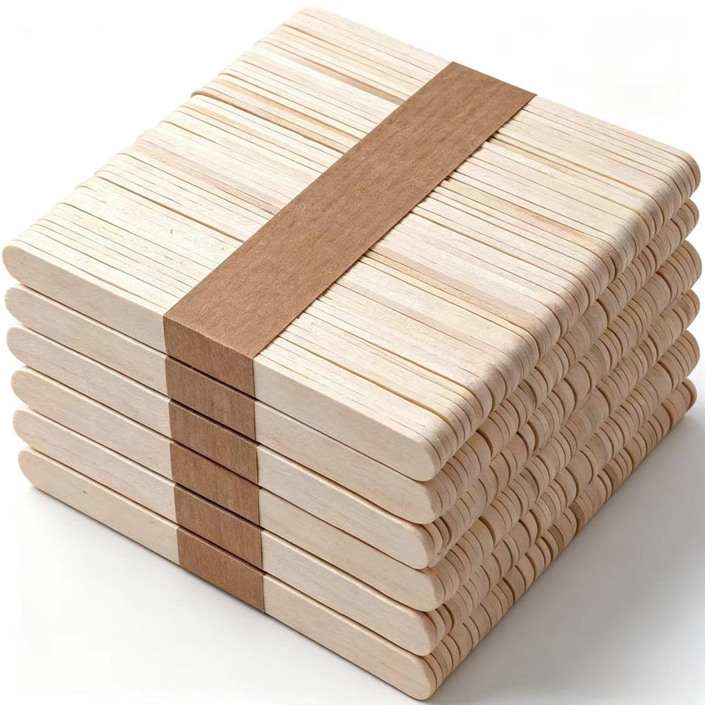 300 Pcs Craft Sticks Ice Cream Sticks, Borogo 4.5inchs Sticks Natural Wood Popsicle Craft Sticks Treat Sticks Ice Pop Sticks for DIY Crafts
