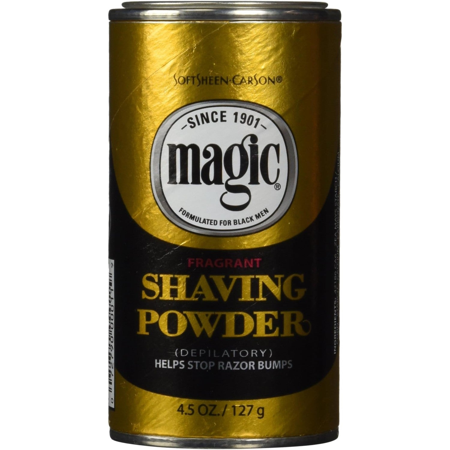 SoftSheen-Carson Magic Razorless Shaving for Men, Magic Shaving Powder with Fragrance, Coarse Textured Beards, Formulated for Black Men, Depilatory, Helps Stop Razor Bumps, Since 1901, 4.5 oz