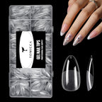 TOMICCA Medium Almond Nail Tips 240Pcs Almond Nail Tips 15 Sizes