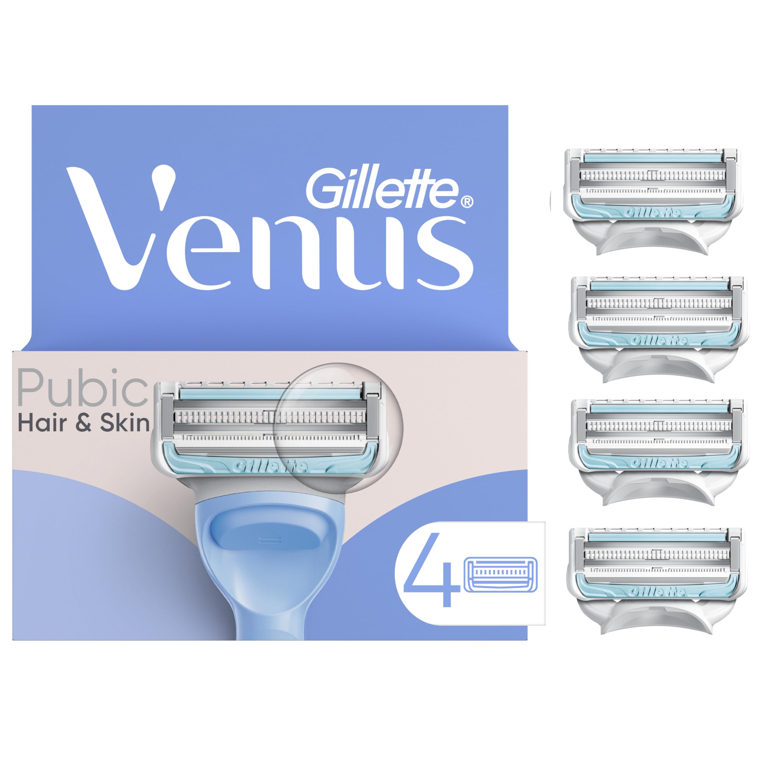 Gillette Venus Intimate Grooming Razors for Women, 6 Razor Blade Refills, Bikini Razors for Women