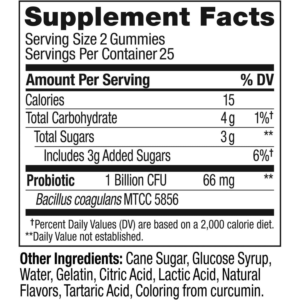 Buy now OLLY Probiotic Gummy, Immune and Digestive Support, 1 Billion CFUs, Chewable Probiotic Supplement, Mango, 25 Day Supply - 50 Count at indiglob india