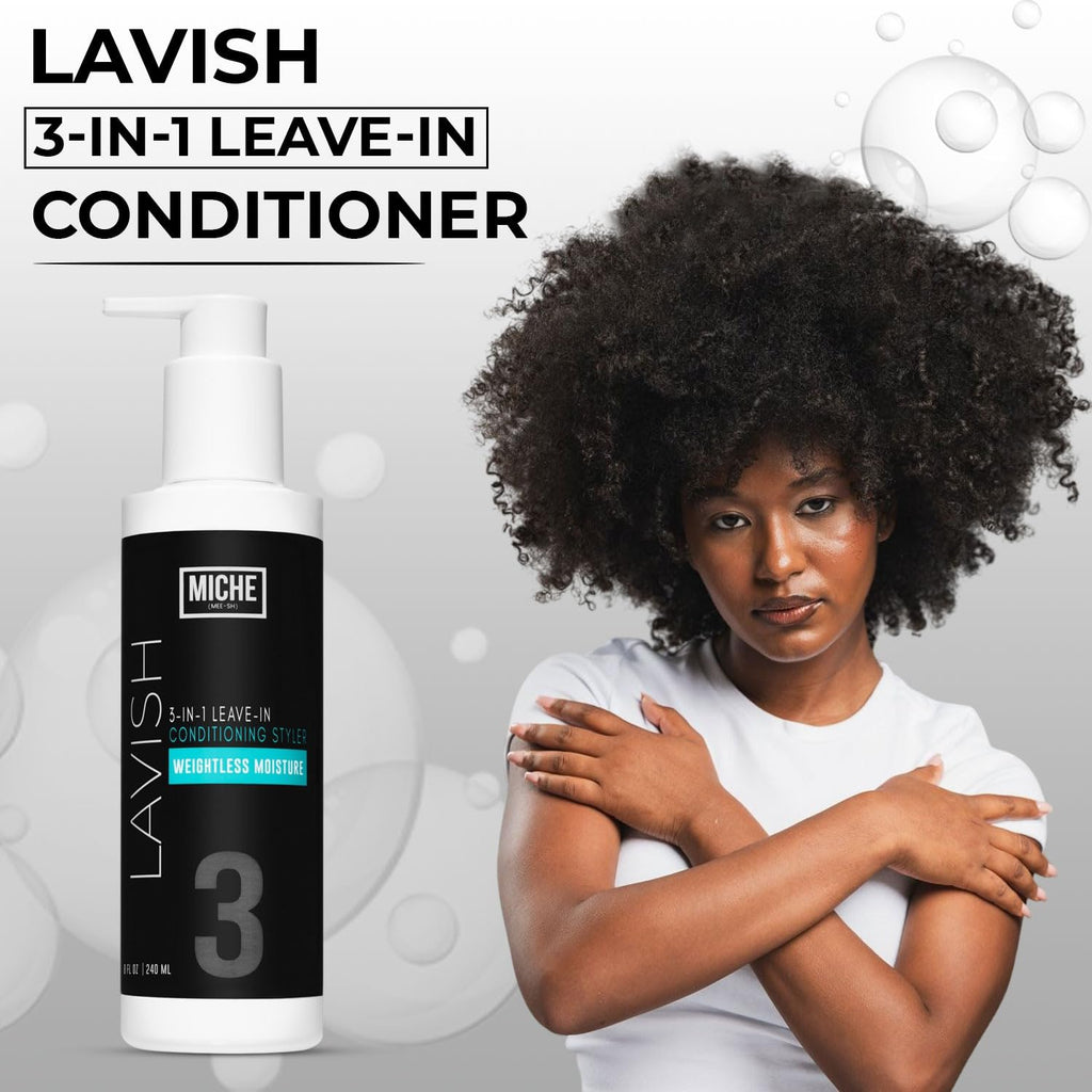 Miche Beauty Miche Lavish Leave-In Conditioner For Curly, Kinky Or Wavy Hair, Silicone And Paraben Free - 8oz