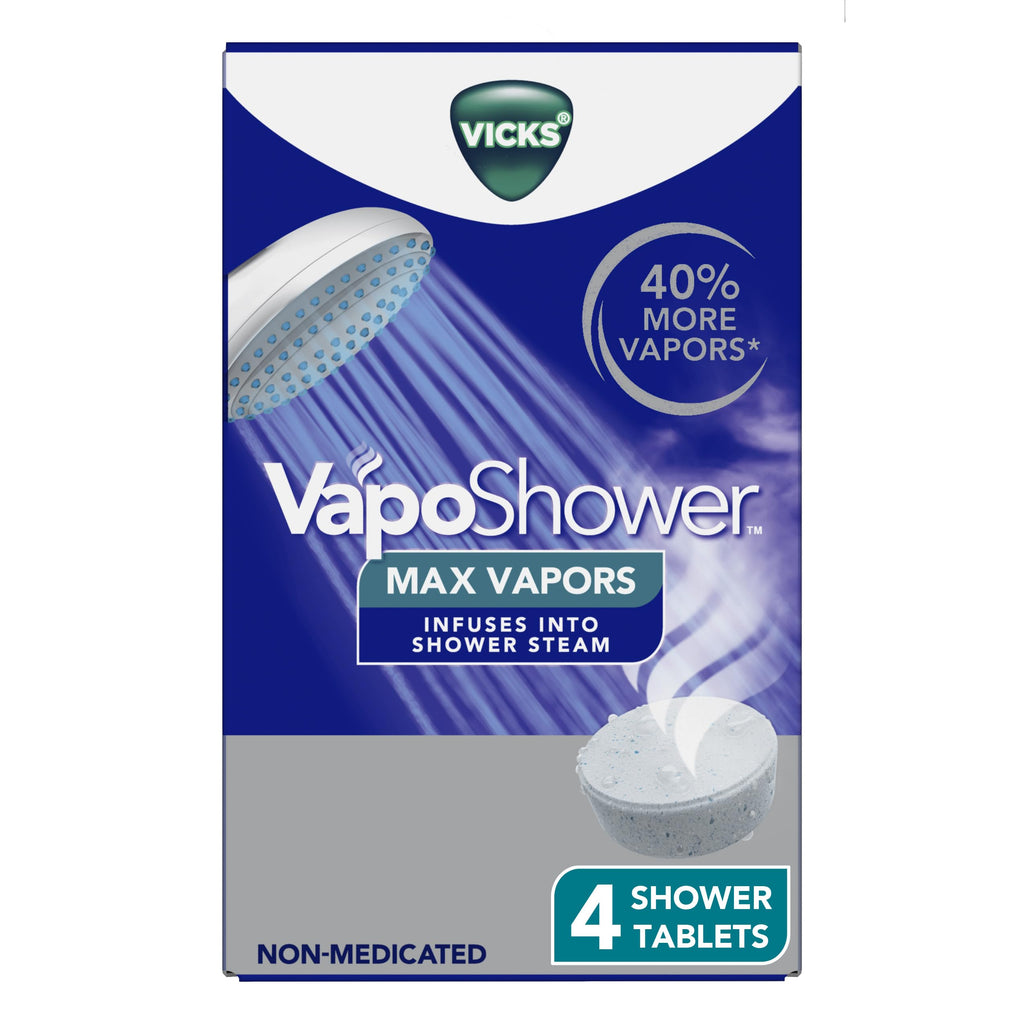 Buy now Vicks VapoShower Max Tablets, Non-Medicated Eucalyptus Shower Steamer Tablets, Menthol, Aromatherapy, 4ct at indiglob india