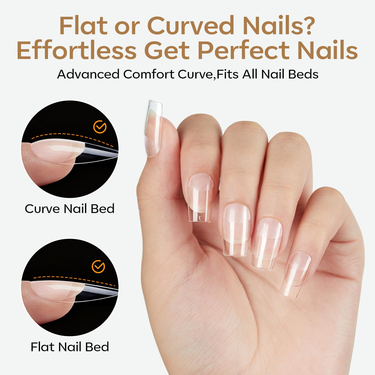 Modelones Short Almond Nail Tips, 360pcs for flat or curved nail beds. 100% genuine for perfect nail styling.