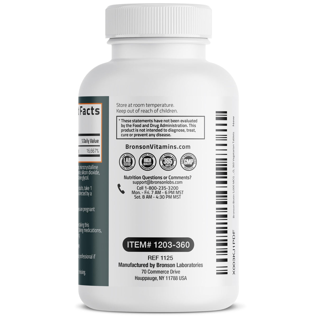 Bronson Biotin 5,000mcg Hair Skin and Nails Vitamins, 360 Tablets