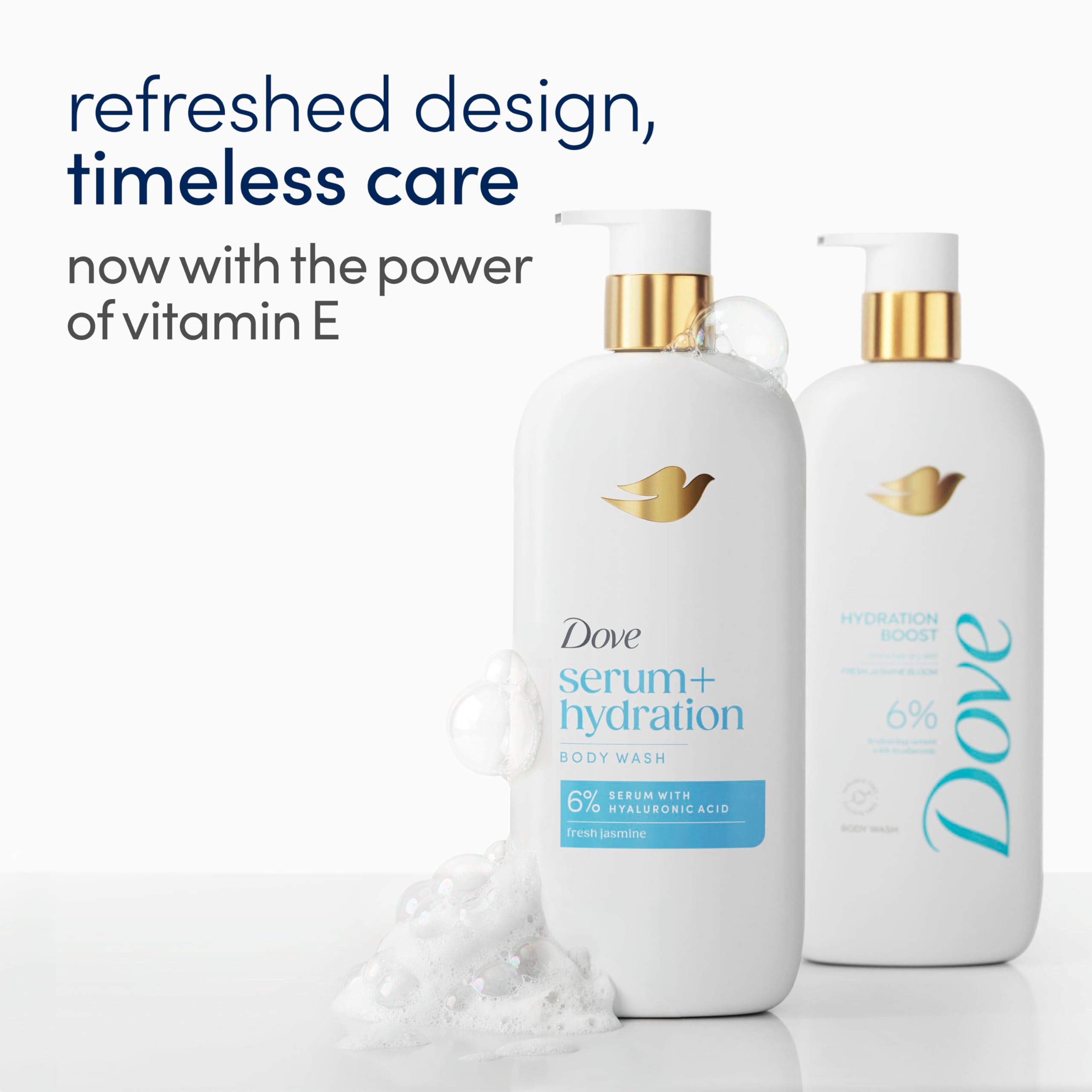 Dove Hydration Boost Serum Body Wash with Hyaluronic Acid, 18.5 oz | Serum-infused moisturizing body wash with 6% hydration serum and hyaluronic acid for dry, dehydrated skin
