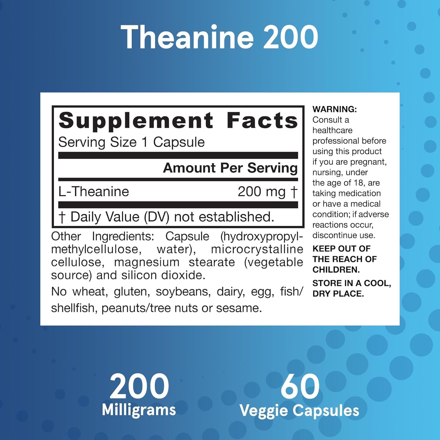 Jarrow Formulas Extra Strength L Theanine 200mg Dietary Supplement that Promotes Relaxation, Supplement for Relaxation Support, 60 Veggie Capsules, 60 Day Supply (Pack of 2)