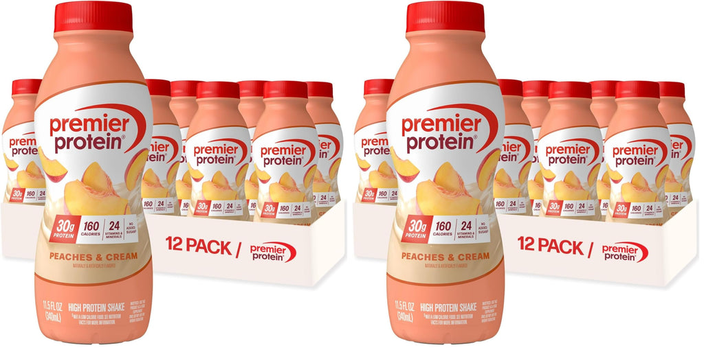 Buy now Premier Protein Shake, Peaches & Cream, 30g Protein, No Added Sugar, 24 Vitamins & Minerals to Support Immune Health, 11.5 fl oz, 12 Pack (Packaging May Vary) at indiglob india