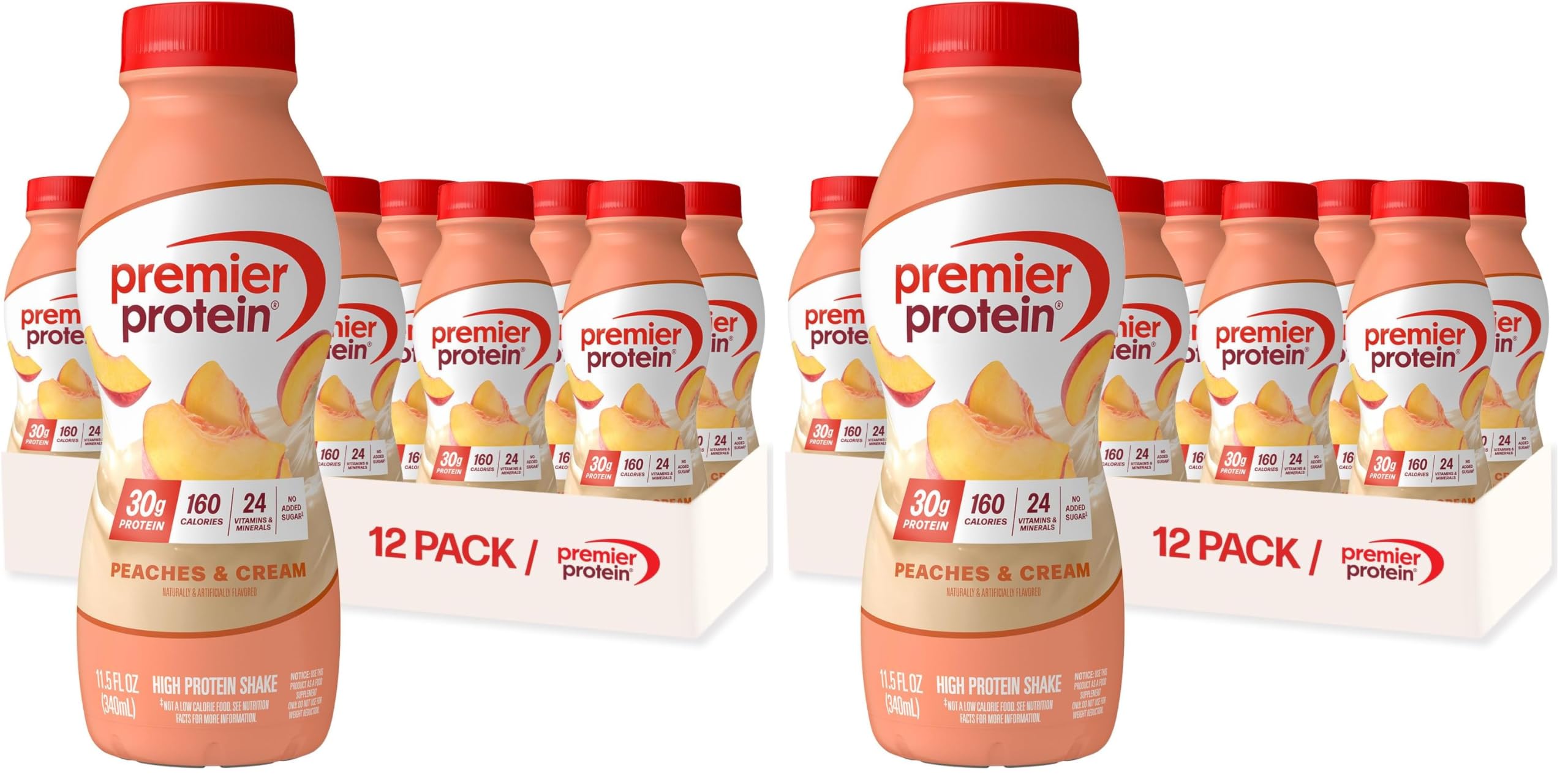 Buy now Premier Protein Shake, Peaches & Cream, 30g Protein, No Added Sugar, 24 Vitamins & Minerals to Support Immune Health, 11.5 fl oz, 12 Pack (Packaging May Vary) at indiglob india
