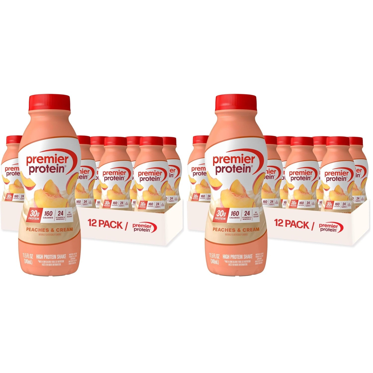 Buy now Premier Protein Shake, Peaches & Cream, 30g Protein, No Added Sugar, 24 Vitamins & Minerals to Support Immune Health, 11.5 fl oz, 12 Pack (Packaging May Vary) Peaches & Cream 11.5 Fl Oz (Pack of 24) at indiglob india