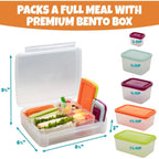 Buy now BentologyTM Clear Bento Lunch Box Set w 5 Removable Nesting Containers- Adapt Inner Compartment Portion Sizes- Meal Prep Snack Holders for Back to School, Leakproof Durable & BPA Free- Dishwasher Safe at indiglob india