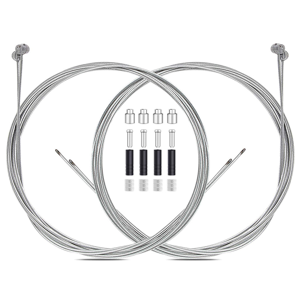 4PCS Premium Bike Brake Cable Set,Universal Standard Bicycle Brake Cable, Professional Bicycle Brake line For Front and Rear Mountain MTB or Road Bikes,include Free Cable Cap End Crimps accessories 2M