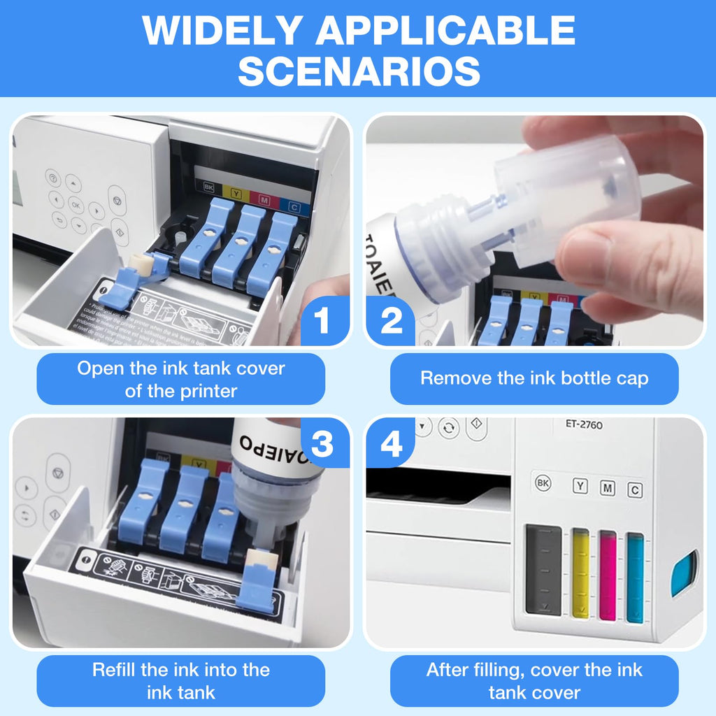 Black Ink Refill Bottles Replacement for T522 Black Ink