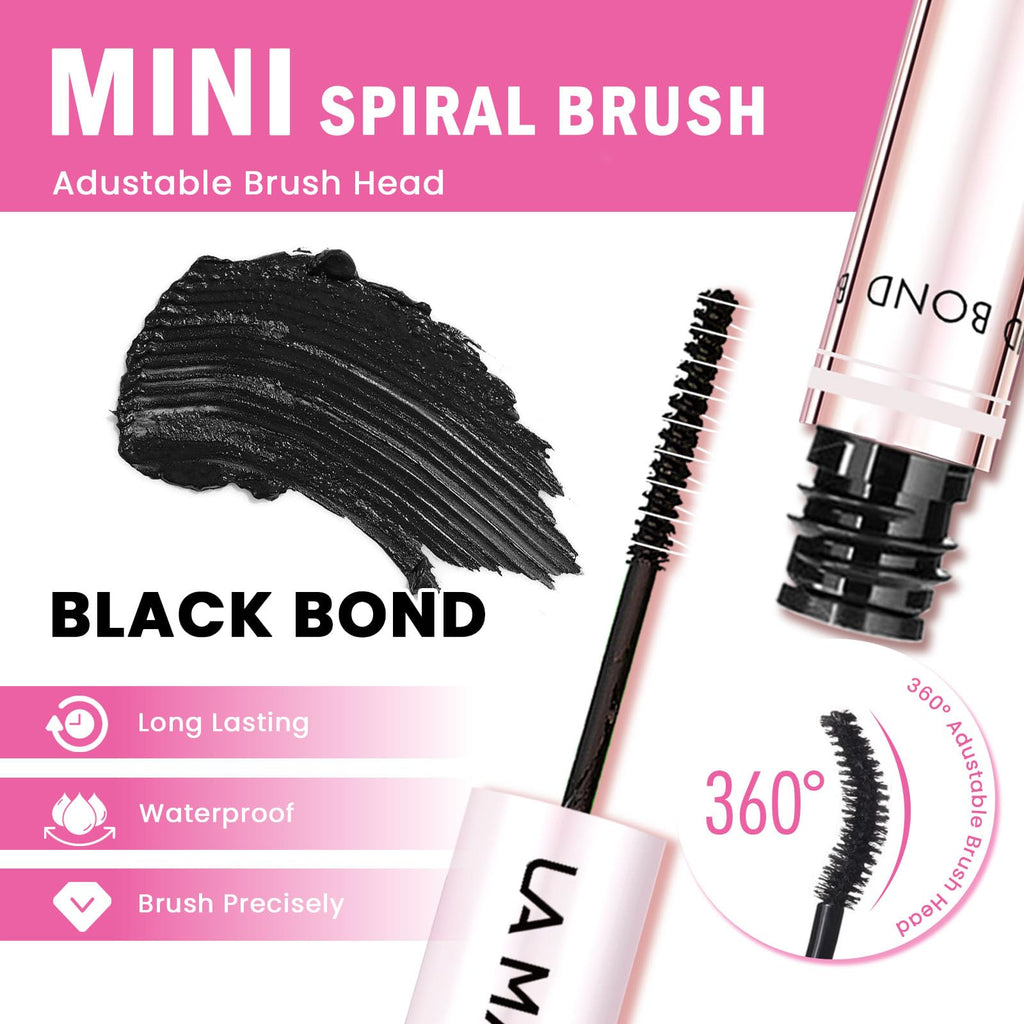LA MAESII Lash Cluster Glue, 2 in 1 Lash Bond and Seal, Black Eyelash Glue | 10ml,Waterproof, Long Lasting 72H+, Latex Free, Quick Dry, for Sensitive Eyes,DIY at Home Use