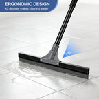 nacena Floor Squeegee with 62-in Long Adjustable Handle, Black Grey