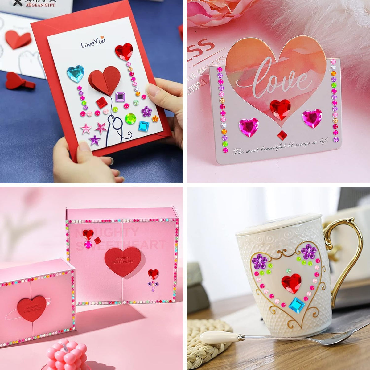 3165pcs Gem Stickers Crystal Crafts - self-Adhesive Stickers, Sticker Earrings, Children's Craft Supplies, Stickers in Various Shapes and Sizes.