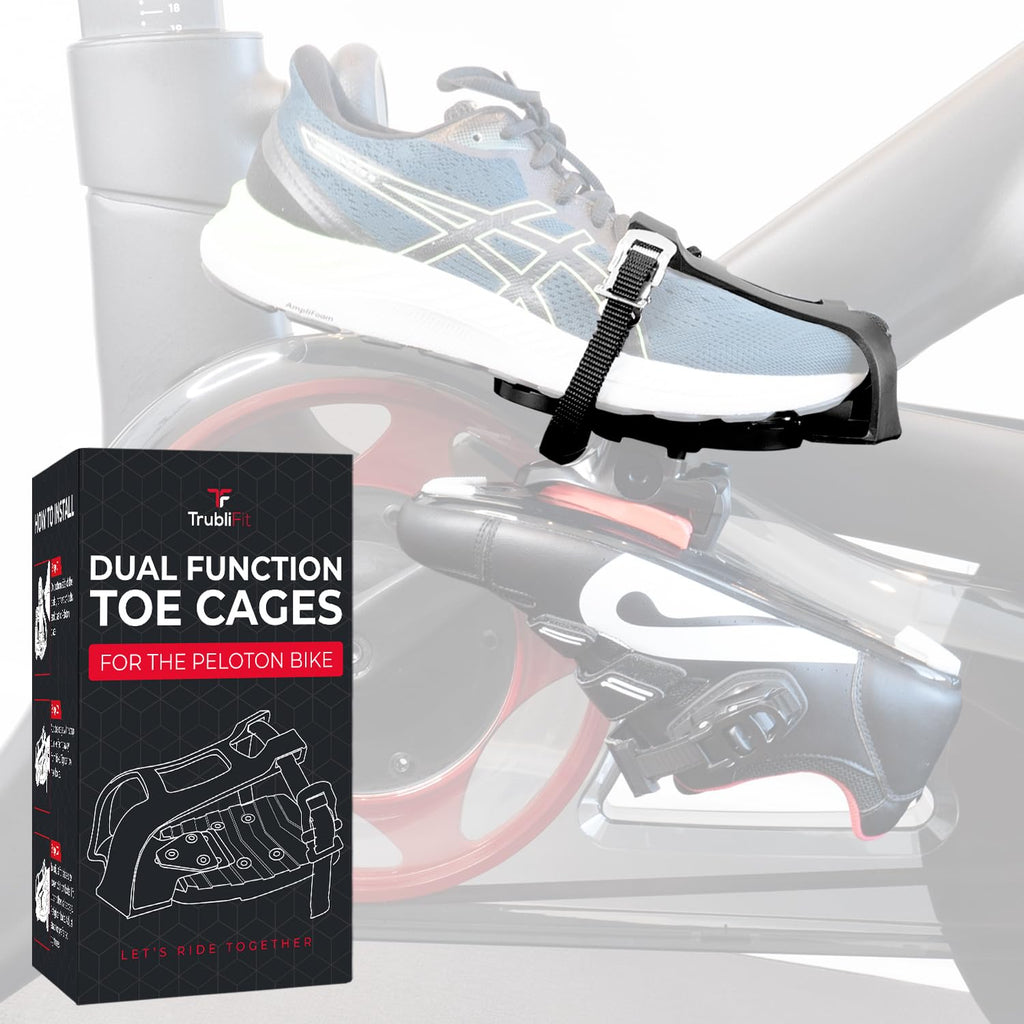 Ride Peloton in Sneakers - Dual Function Toe Cages for Peloton Bike & Bike+ - Converts Peloton Pedals - Pedals for Regular Shoes or Cycling Shoes - Fits All Peloton Bikes