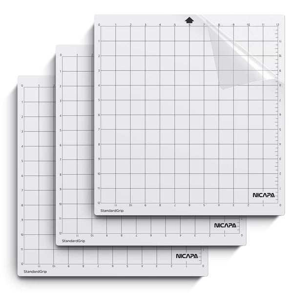 Nicapa StandardGrip Cutting Mat for Silhouette Cameo 4/3/2/1 (12x12 inch,3 pack) Standard Adhesive Sticky Quilting Cut Pads Replacement Accessories for Silhouette Cameo