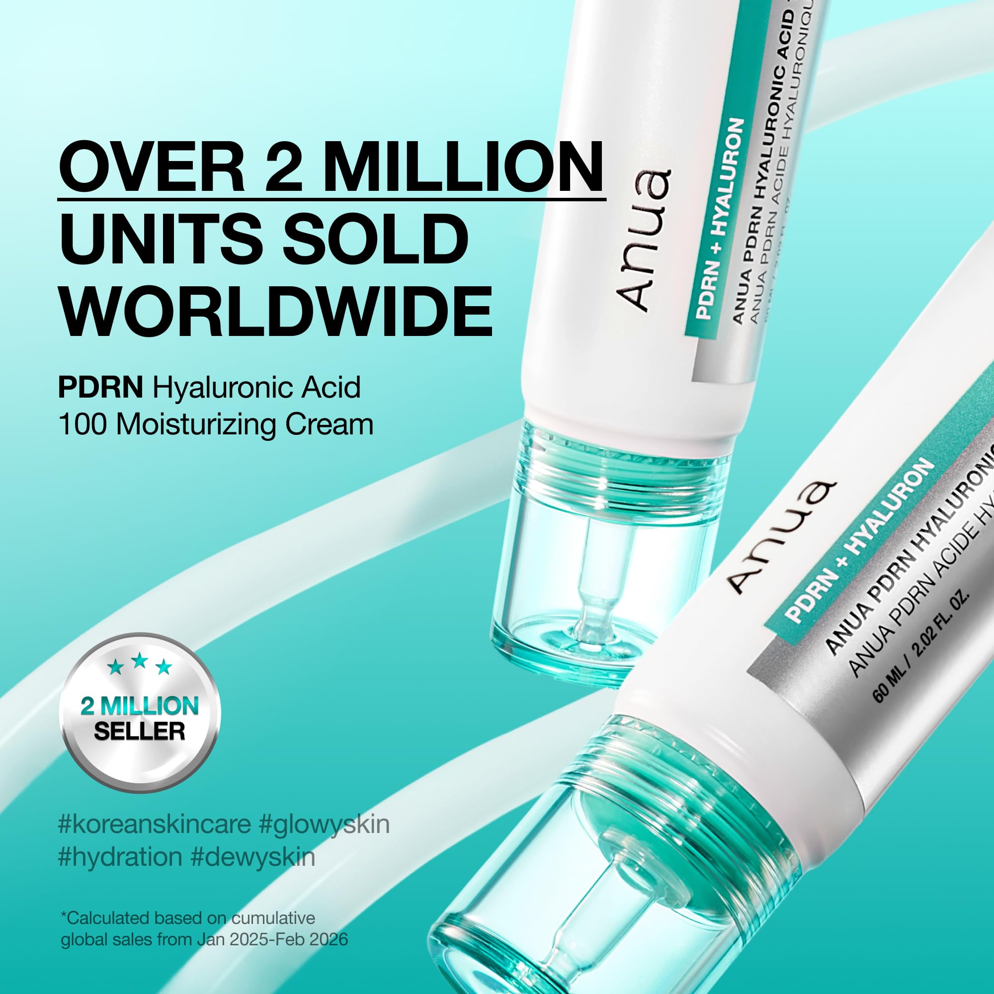 Anua PDRN Hyaluronic Acid 100 Moisturizing Cream, 2.02 fl oz | Lightweight, Non-Greasy Hydrating Face Moisturizer with Salmon DNA for Glass Skin, Korean Skincare