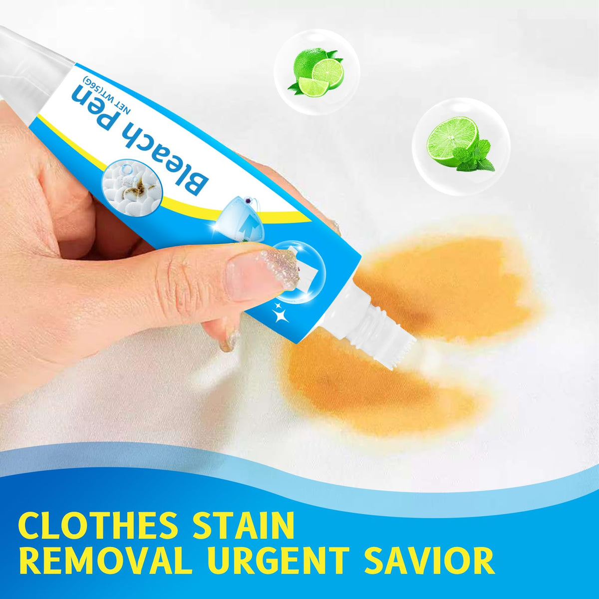 2PCS Bleach Pen，Bleach gel for Clothing, Portable bleach pen，More effective stain removal，Accessories,Instantly Remove New Stains
