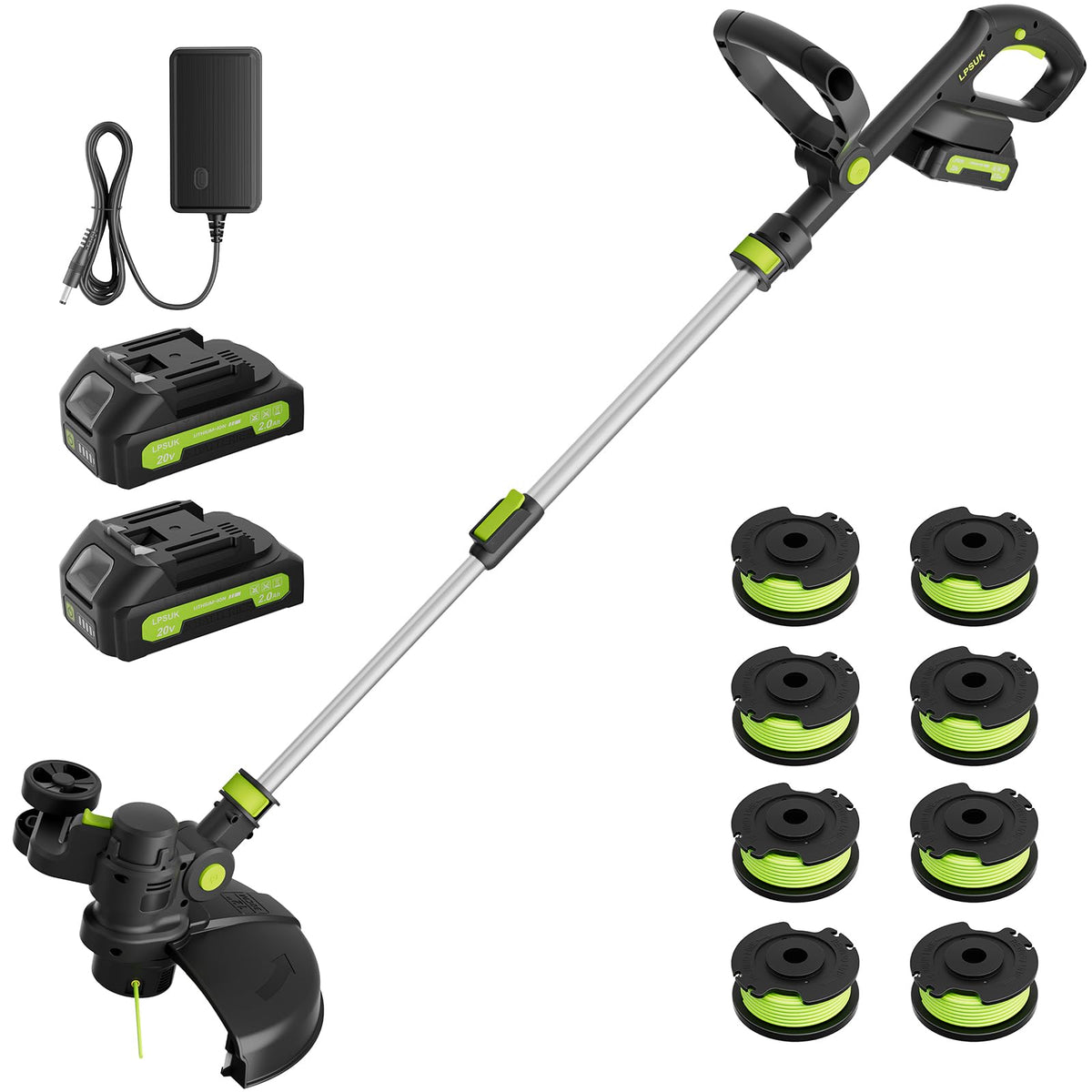 12-in Cordless String Trimmer/Edger, Two 2.0Ah Batteries, Auto Line Feed
