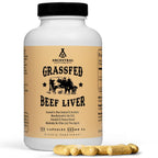 Ancestral Supplements Beef Liver Support Capsules, Iron & Energy, 180 Ct | Freeze-dried, Non-GMO Liver Rich in Heme Iron, Vitamin A & B12; Grass-fed, Desiccated, Vital Liver Support, Natural Liver