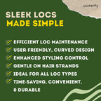 Locsanity Interlocking Tool for Microlocs - Curved Ergonomic Retightening Tool for Dreadlocks, Sisterlocks & Medium Locs Maintenance - DIY Hair Tool Kit
