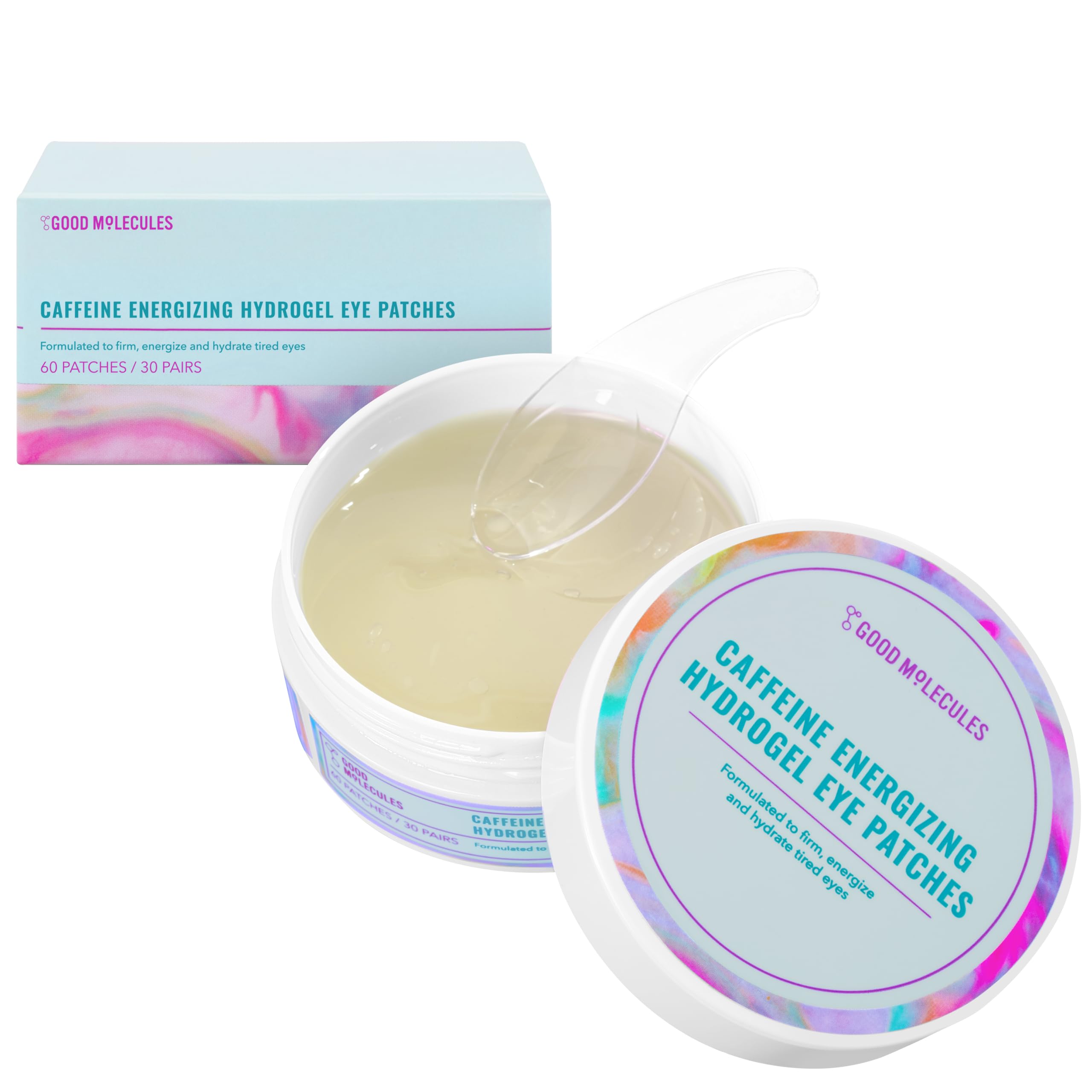 Buy now Good Molecules Caffeine Energizing Hydrogel Eye Patches - Eye Mask with Hyaluronic Acid Hydrate and Reduce Puffiness - Pack of 30, Skincare for Face at indiglob india