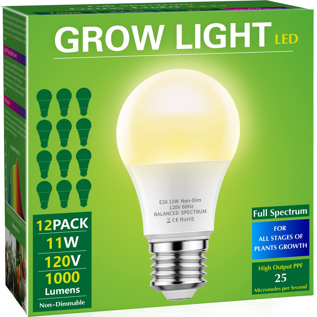 Buy now Grow Light Bulbs, Briignite LED Grow Light Bulb A19 Bulb, Full Spectrum Grow Light Bulb, Plant Light Bulbs E26 Base, 11W Grow Bulb 100W Equivalent, Grow Light for Indoor Plants, Seed Starting, 2Pack at indiglob india