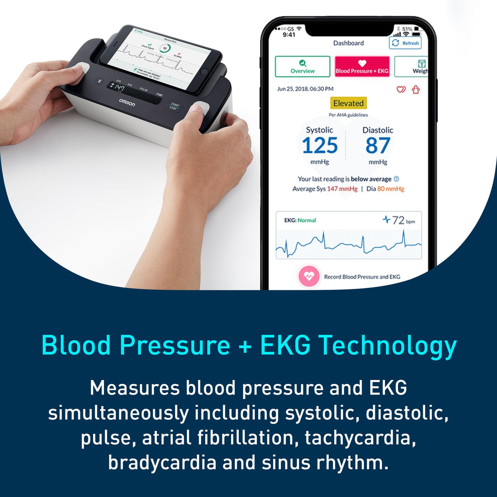 OMRON Complete 2-in-1 Blood Pressure Monitor + EKG for Home Use