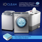 iO CLEAN Washing Machine Cleaner Descaler Tablets, 24 Count |1 Year Supply
