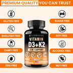 VITBOOST Vitamin D3 K2 Complex - 5000 IU (125 mcg) D3 & K2 (MK-7) 90 mcg | Easy to Swallow Vitamin D | Non-GMO | Gluten-Free | USA Made, 3rd Party Tested, 120 Capsules