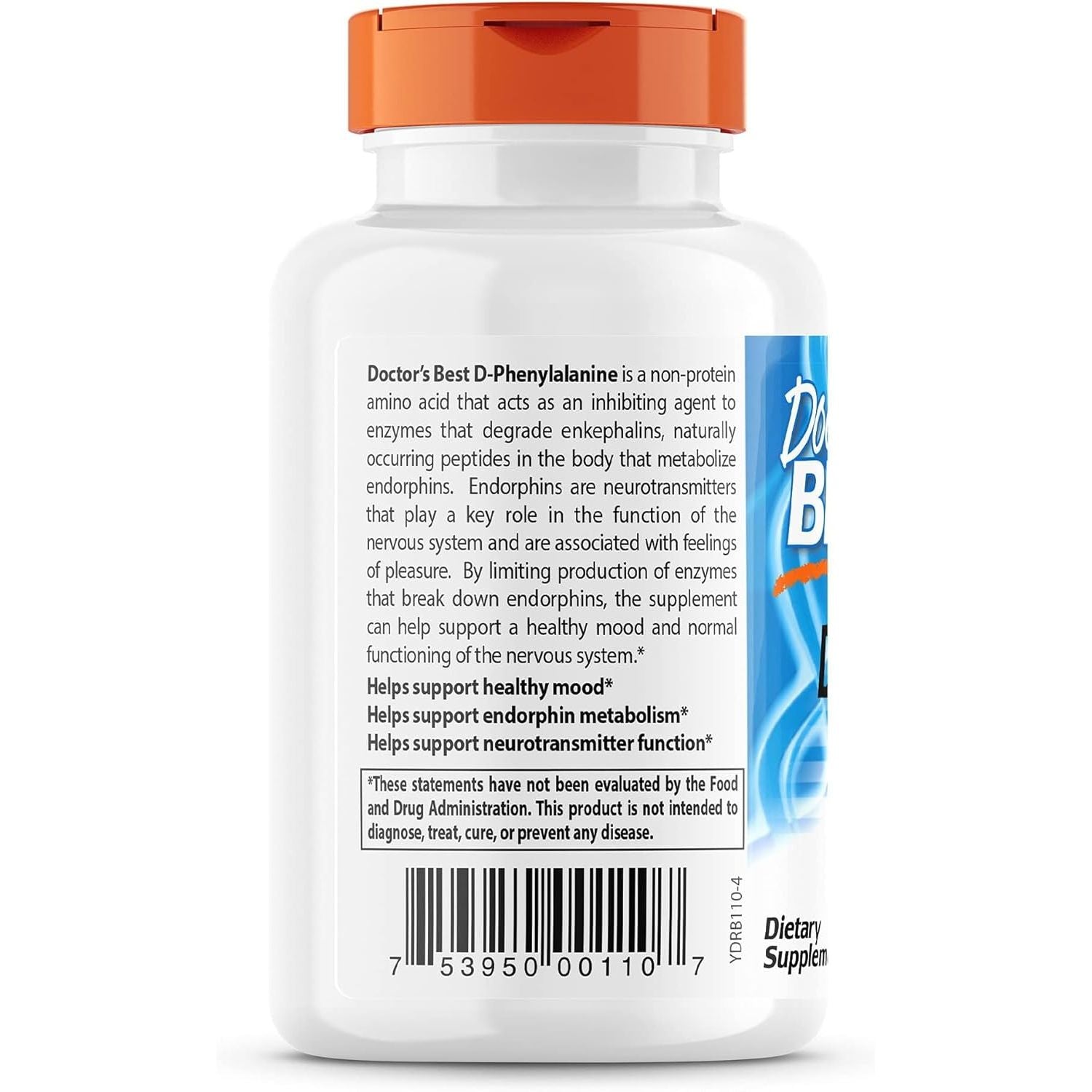 Buy now Doctor's Best D-Phenylalanine, Supports Mood, Nervous System, Non-GMO, Vegan, Gluten Free, 500 mg, 60 Veggie Caps at indiglob india