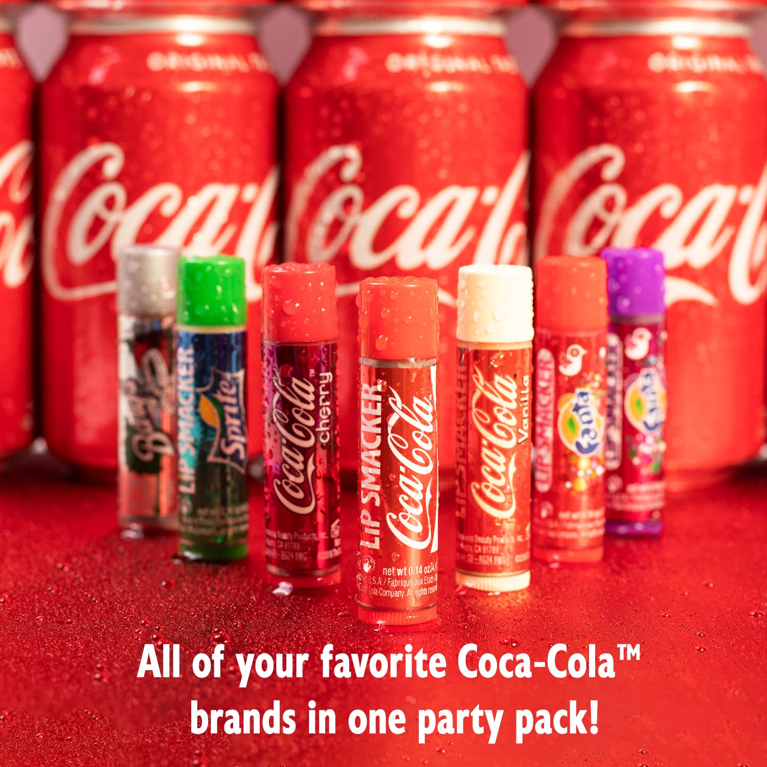 Buy now Lip Smacker Coca-Cola Flavored Balm, 8 Count, Flavors Coke, Cherry Vanilla Sprite, Root Beer, Orange Fanta, Grape Strawberry Fanta at indiglob india