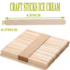 300 Pcs Craft Sticks Ice Cream Sticks, Borogo 4.5inchs Sticks Natural Wood Popsicle Craft Sticks Treat Sticks Ice Pop Sticks for DIY Crafts