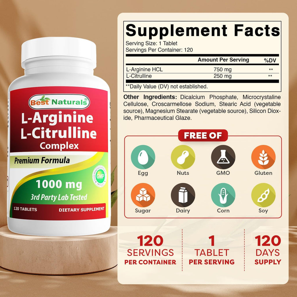 Buy now Best Naturals Arginine Citruline Complex 1000 Mg 120 Tablets at indiglob india