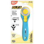 OLFA 45mm Quick-Change Rotary Cutter (RTY-2/C) - Tungsten Blade, Aqua