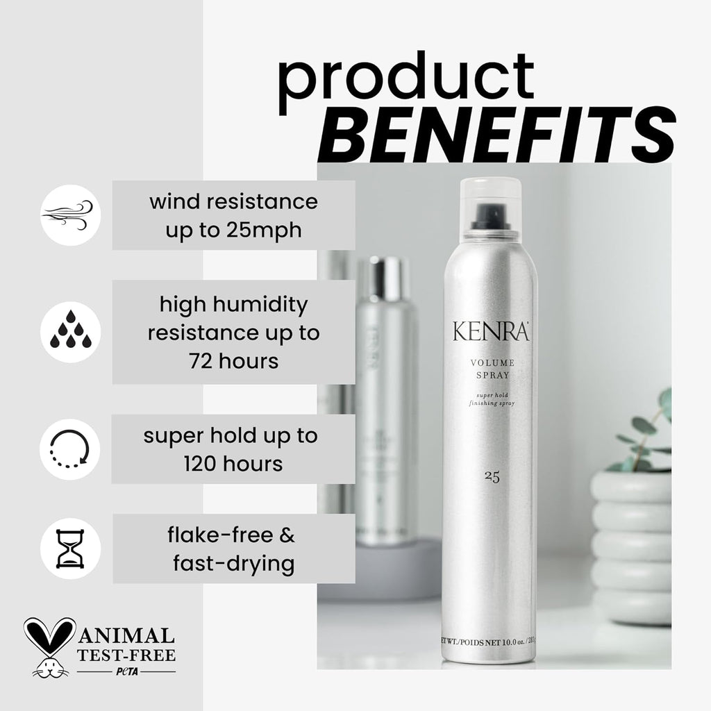 Buy now Kenra Professional Volume Spray 25 | Super Hold Finishing & Styling Hairspray | Flake-free & Fast-drying | Wind & Humidity Resistance | All Hair Types at indiglob india