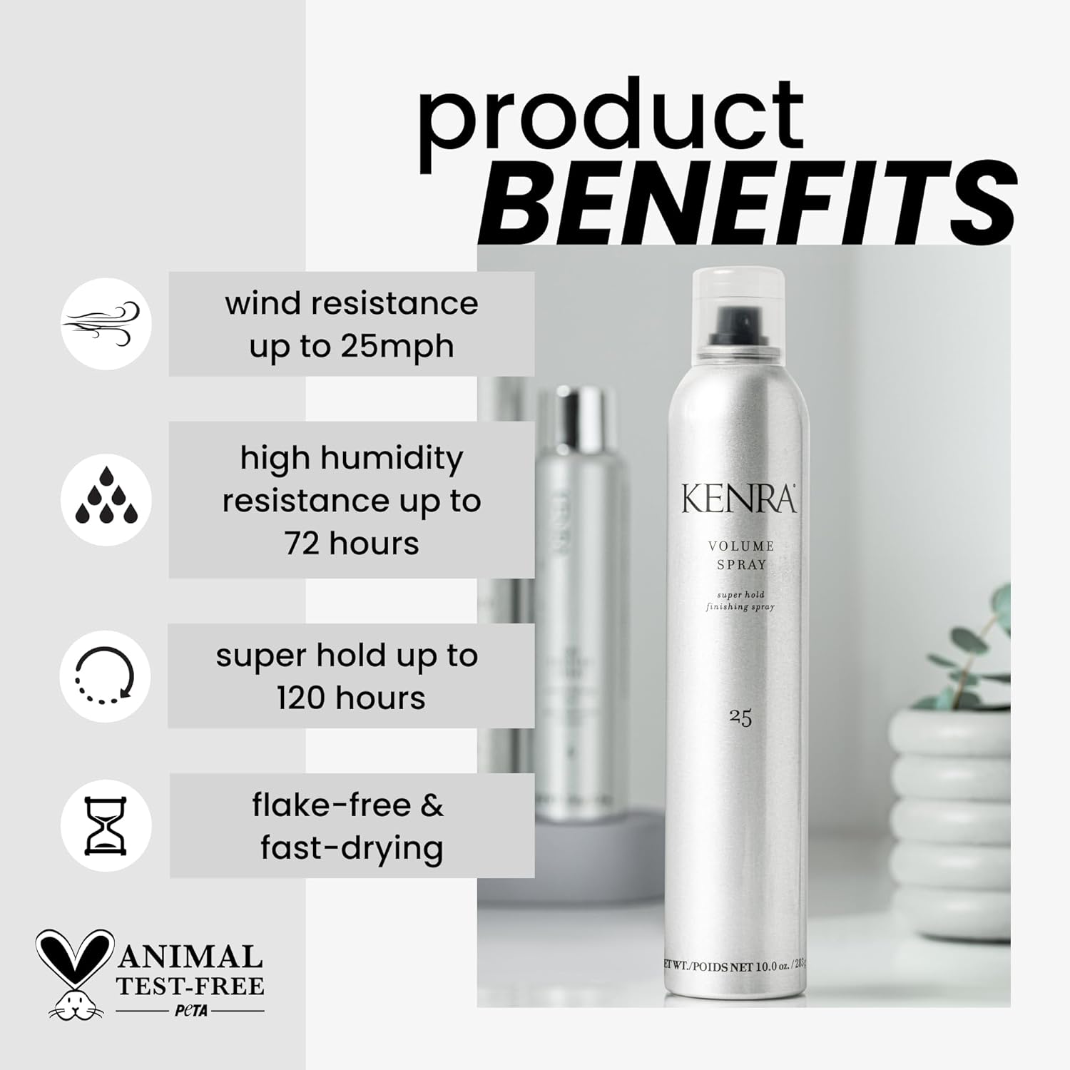 Buy now Kenra Professional Volume Spray 25 | Super Hold Finishing & Styling Hairspray | Flake-free & Fast-drying | Wind & Humidity Resistance | All Hair Types at indiglob india