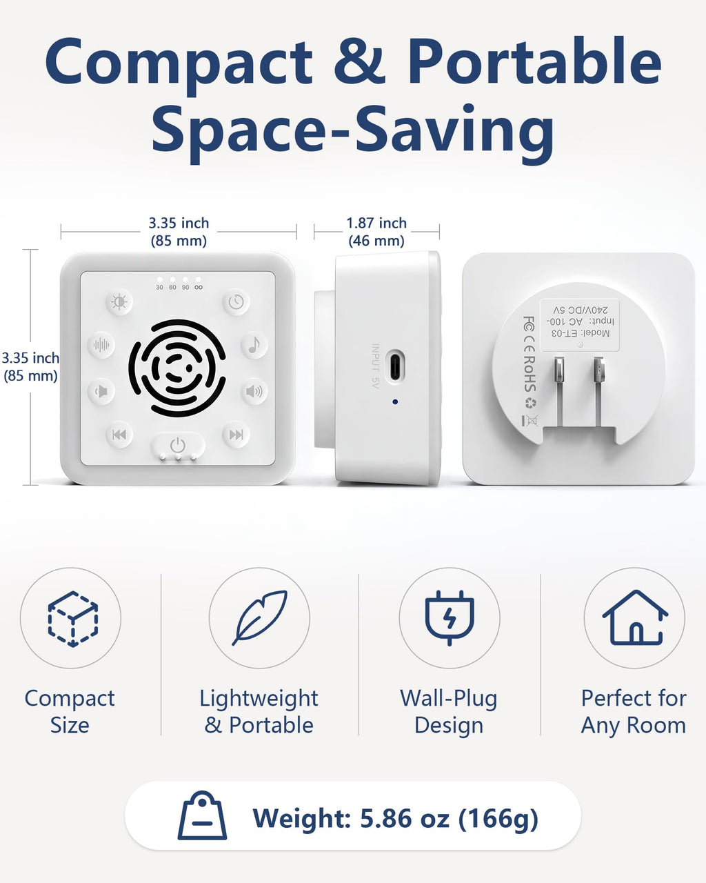 Office Privacy & Noise Canceling White Noise Machine: 90dB 30-Level Volume