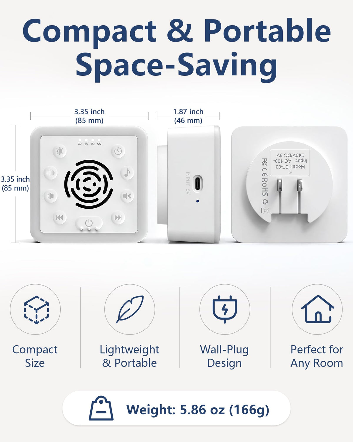 Office Privacy & Noise Canceling White Noise Machine: 90dB 30-Level Volume