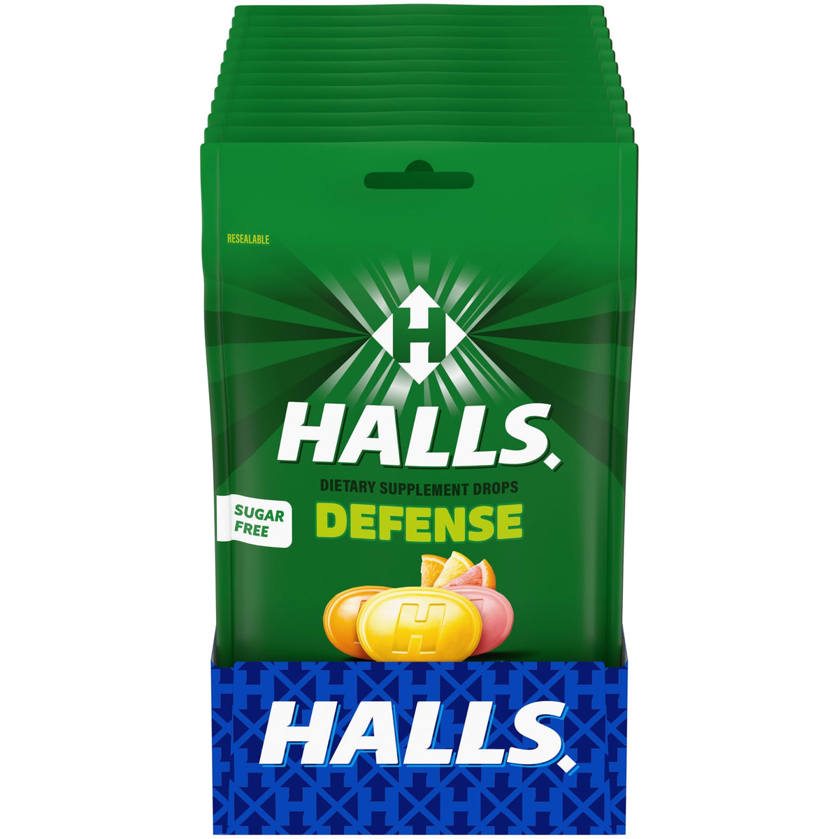 HALLS Defense Citrus Sugar Free Vitamin C Dietary Supplement Drops, 300 ct