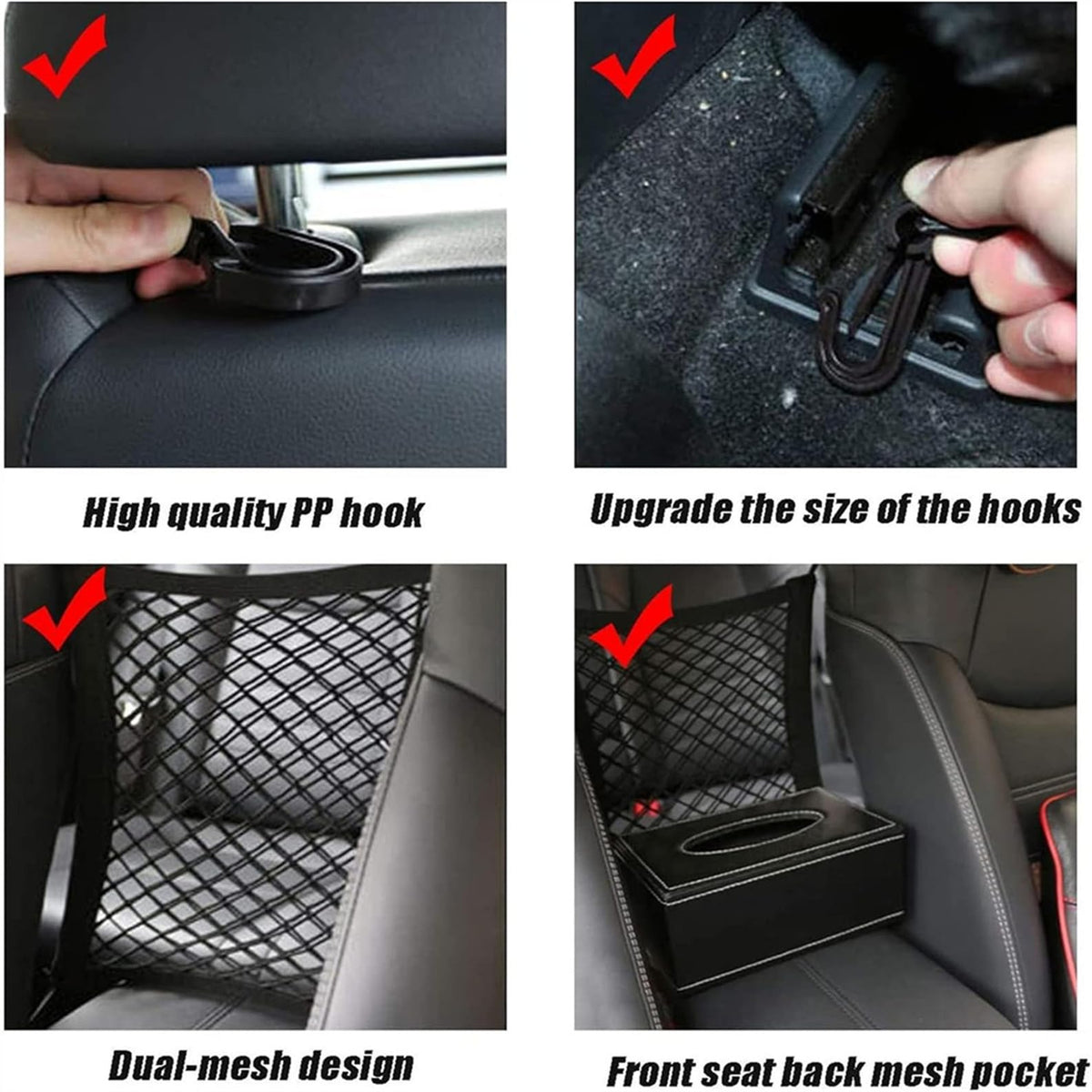 DYKESON Dog Car Net Barrier Pet Barrier with Car Mesh Organizer for Dog & Child, Safety Divider with Upgraded Storage Pouch, Easy Install for Cars & SUVs