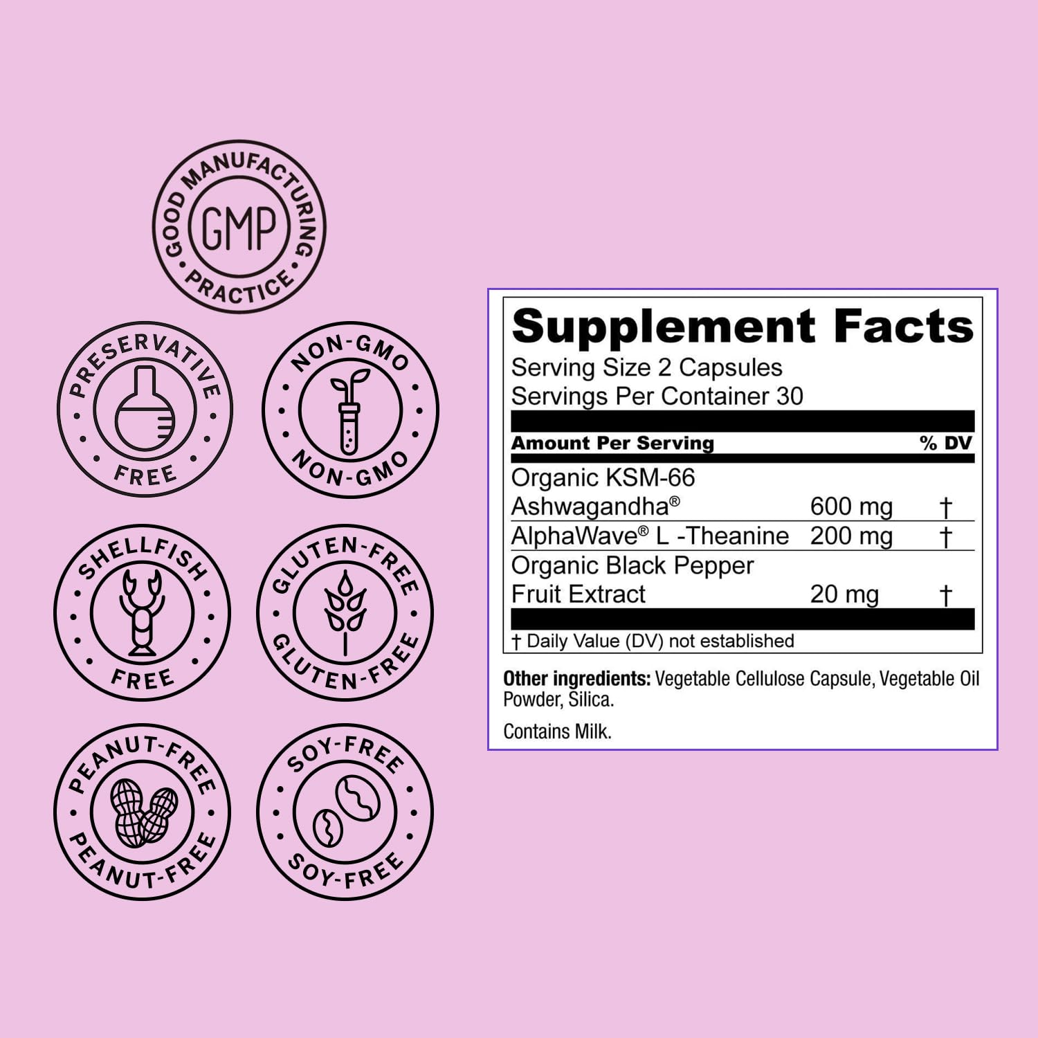 Live Conscious KSM-66 Ashwagandha Supplement w/L Theanine & AlphaWave - ZenWell Everyday Stress Relief, Cognitive, Brain Health - Ashwagandha for Men & Women - 60 Capsules