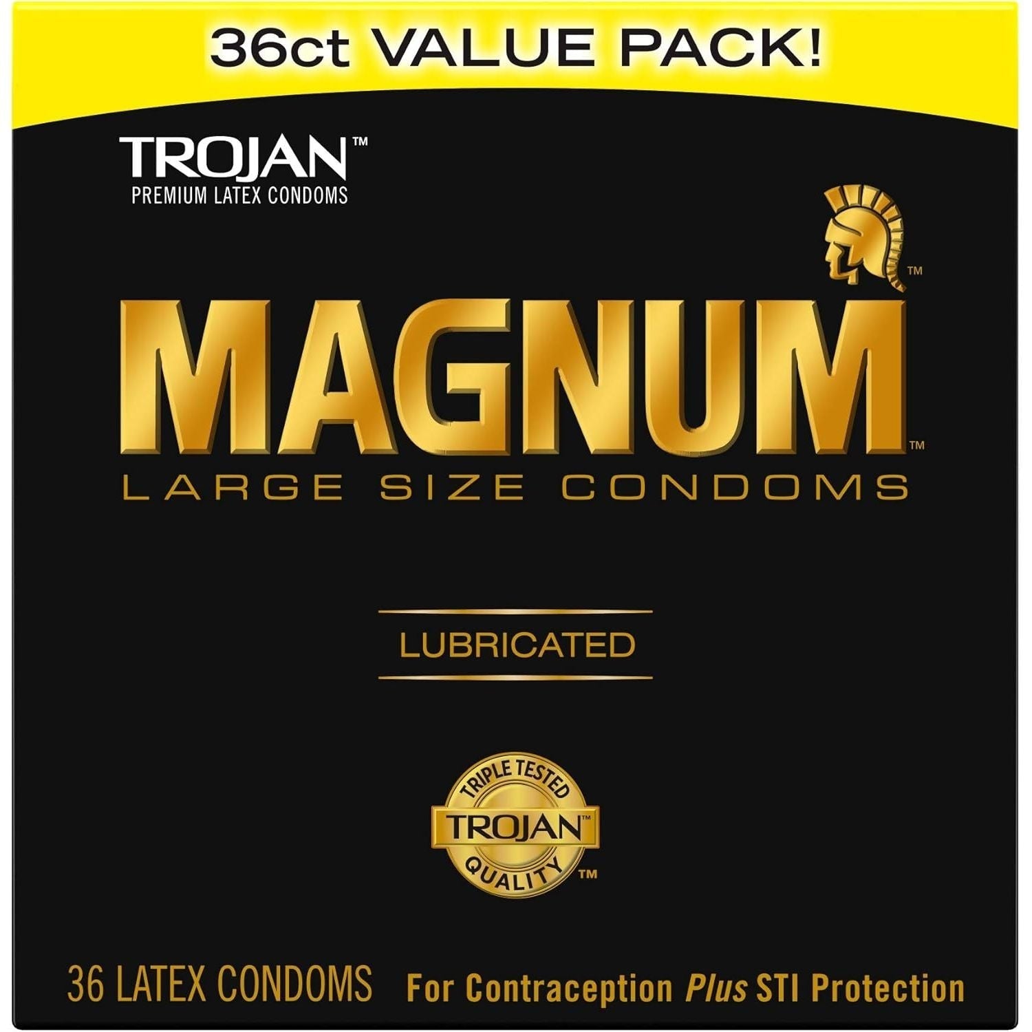 Buy now TROJAN Magnum Lubricated Large Condoms, Comfortable and Smooth Lubricated, America’s Number One Condom, 36 Count Pack at indiglob india