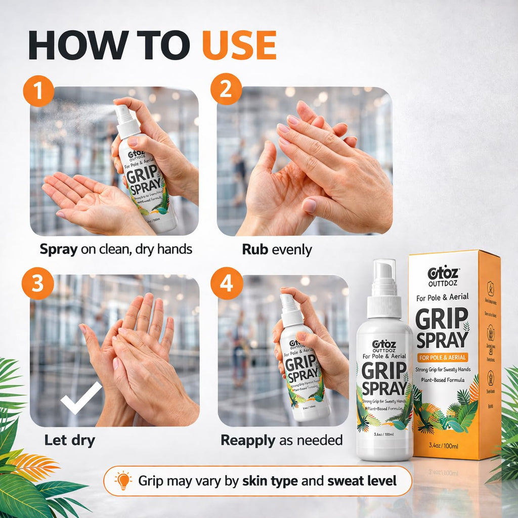 Pole Grip Spray for Pole Dance & Aerial, Sticky Grip Plant Based