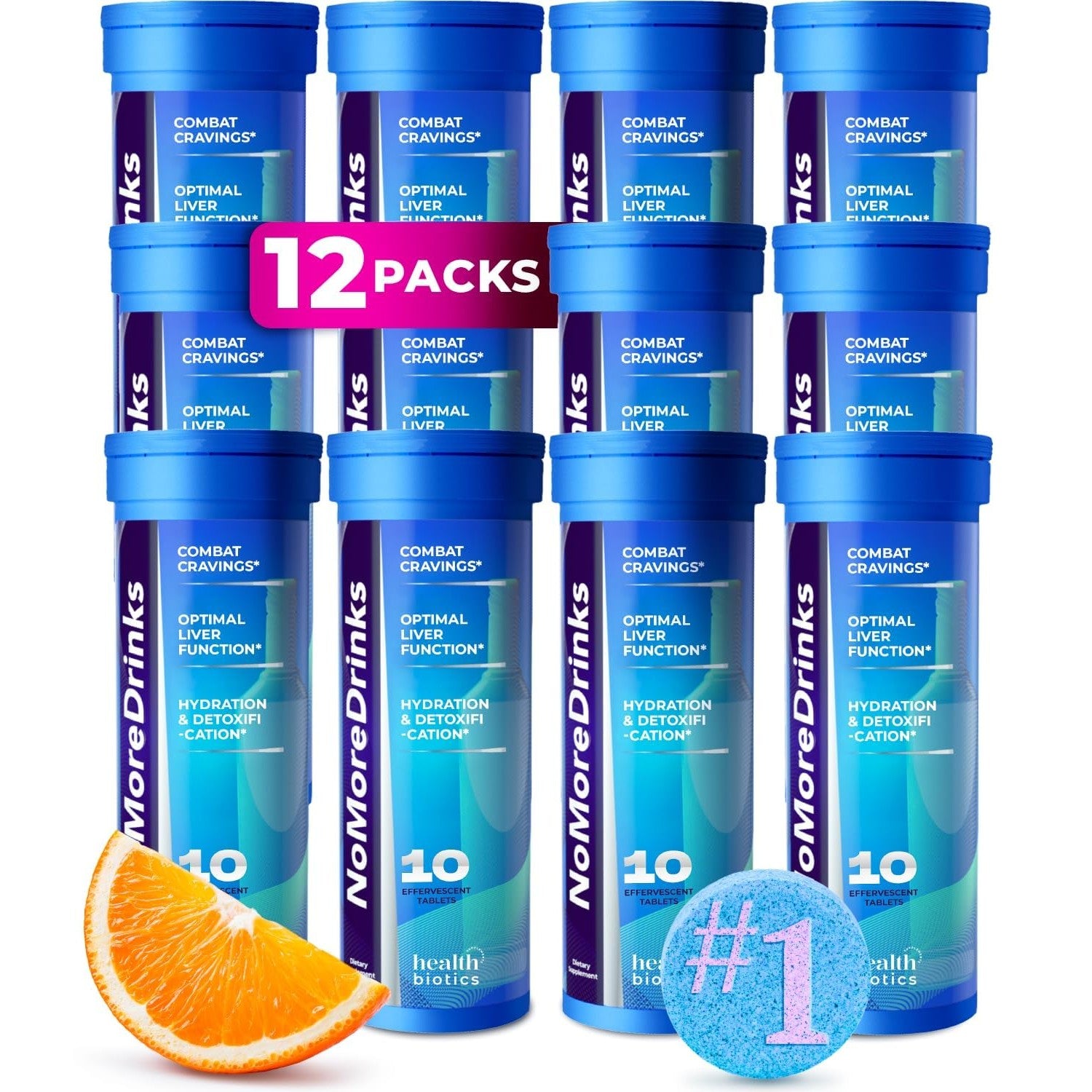 NoMoreDrinks Anti Alcohol Craving Supplement | Liver Detox & Combat Cravings | Energy Support Alcohol Replacement Drink | Organic Milk Thistle Supplement & Dandelion Root & 5HTP | (10) Energy Pills
