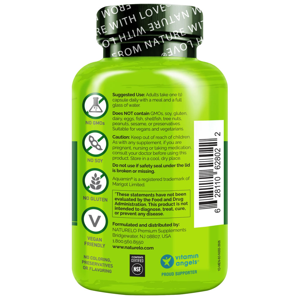 NATURELO Multivitamin for Men - One Daily, 60 Vegetarian Capsules | Vitamins, minerals & organic whole foods, non-GMO
