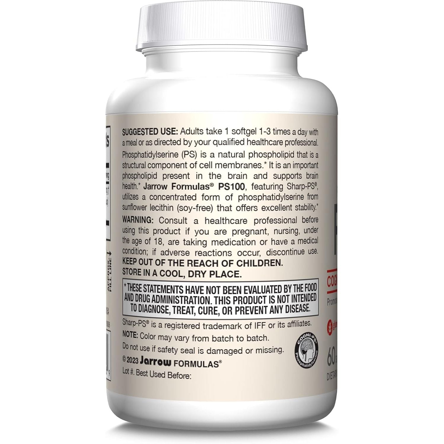 Buy now Jarrow Formulas PS100 Phosphatidylserine 100 mg, Dietary Supplement for Brain Health and Cognition Support, 60 Softgels, 20-60 Day Supply at indiglob india