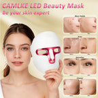 7 Colors Red Light Therapy for Face, LED Facial Mask, Rechargeable